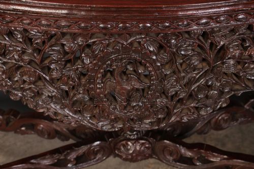 BURMESE CARVED PADAUK WOOD CONSOLE TABLE - ADDITIONAL PHOTO 5