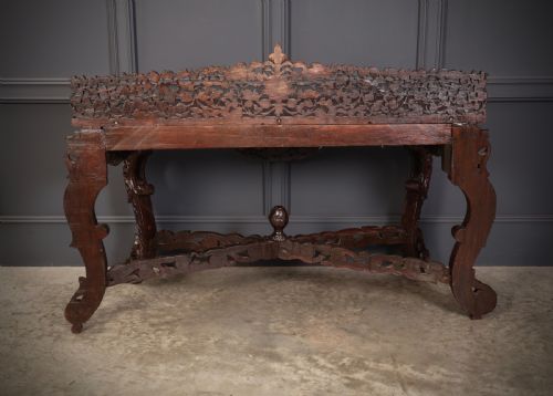 BURMESE CARVED PADAUK WOOD CONSOLE TABLE - ADDITIONAL PHOTO 10