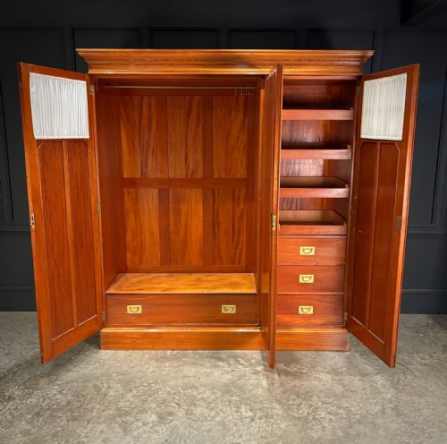 EDWARDIAN SATINWOOD TRIPLE WARDROBE - ADDITIONAL PHOTO 2
