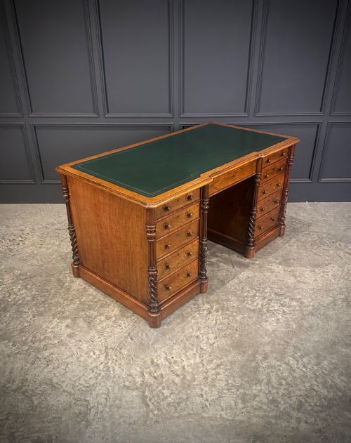 VICTORIAN FIGURED WALNUT DESK - ADDITIONAL PHOTO 2