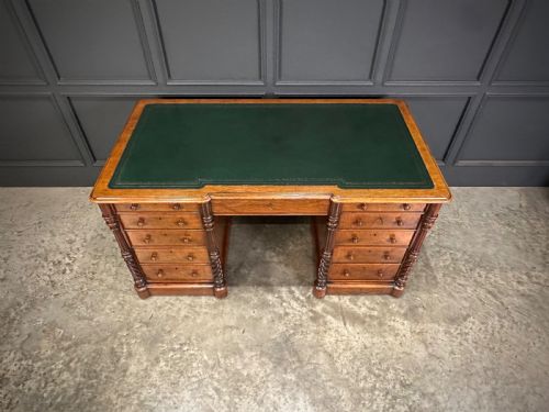 VICTORIAN FIGURED WALNUT DESK - ADDITIONAL PHOTO 4