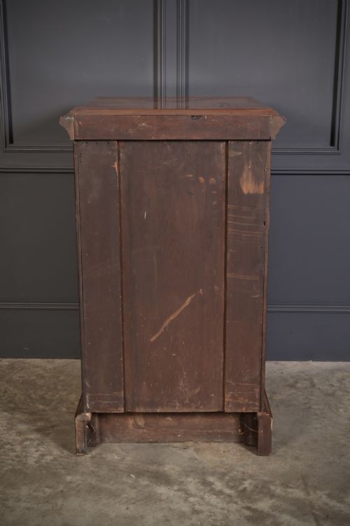 LARGE PAIR OF ENGLISH FIGURED WALNUT PEDESTAL CABINETS - ADDITIONAL PHOTO 11