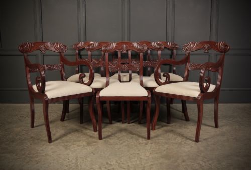 SET OF 8 REGENCY MAHOGANY DINING CHAIRS