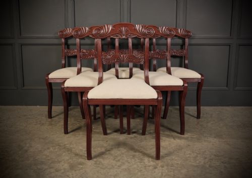 SET OF 8 REGENCY MAHOGANY DINING CHAIRS - ADDITIONAL PHOTO 4