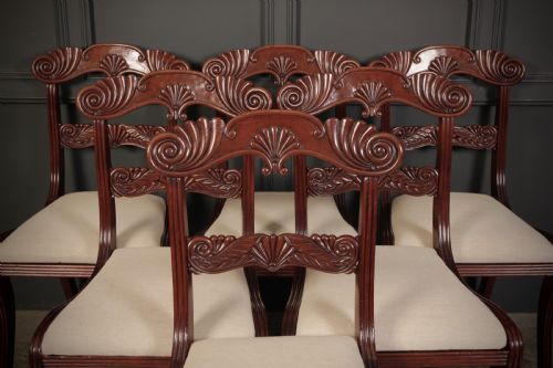 SET OF 8 REGENCY MAHOGANY DINING CHAIRS - ADDITIONAL PHOTO 5