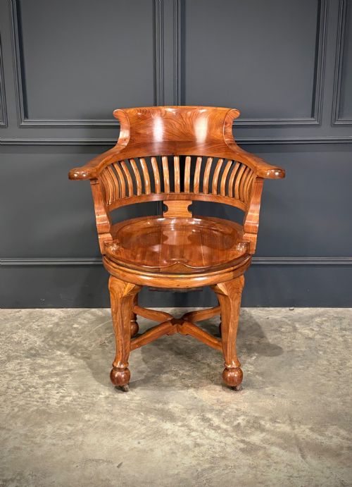 SOLID WALNUT SWIVEL DESK CHAIR - ADDITIONAL PHOTO 2