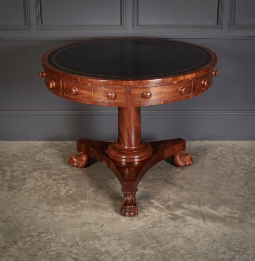 WILLIAM IV MAHOGANY ROTATING DRUM TABLE