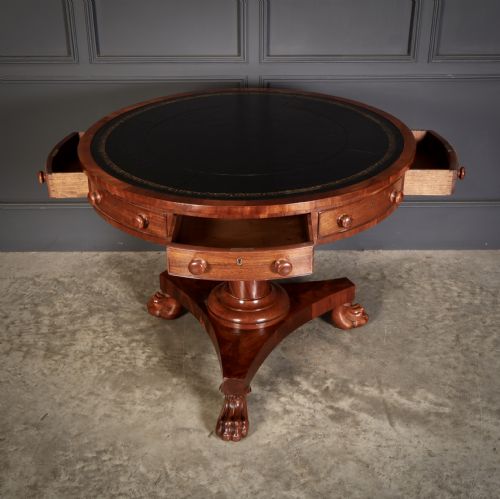 WILLIAM IV MAHOGANY ROTATING DRUM TABLE - ADDITIONAL PHOTO 1