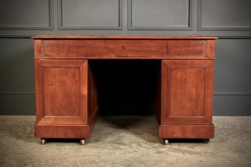 VICTORIAN WALNUT LEATHER PEDESTAL DESK - ADDITIONAL PHOTO 8