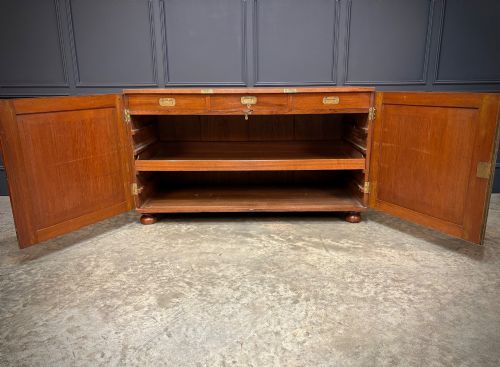 VICTORIAN TEAK MILITARY CAMPAIGN SIDE CABINET - ADDITIONAL PHOTO 4