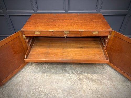 VICTORIAN TEAK MILITARY CAMPAIGN SIDE CABINET - ADDITIONAL PHOTO 6
