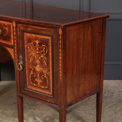 MARQUETRY INLAID MAHOGANY BOW FRONT SIDEBOARD - ADDITIONAL PHOTO 9