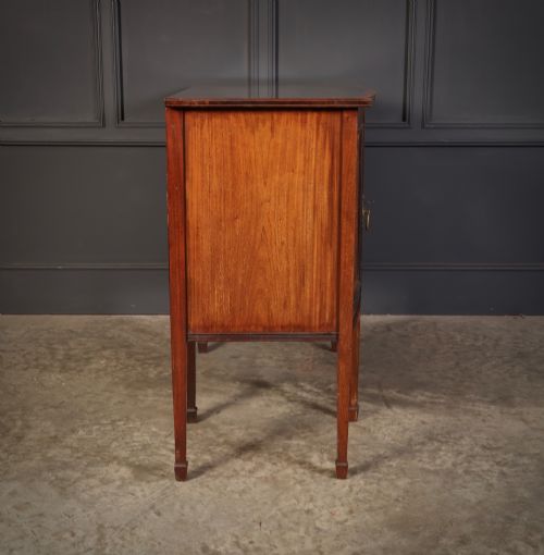 MARQUETRY INLAID MAHOGANY BOW FRONT SIDEBOARD - ADDITIONAL PHOTO 12