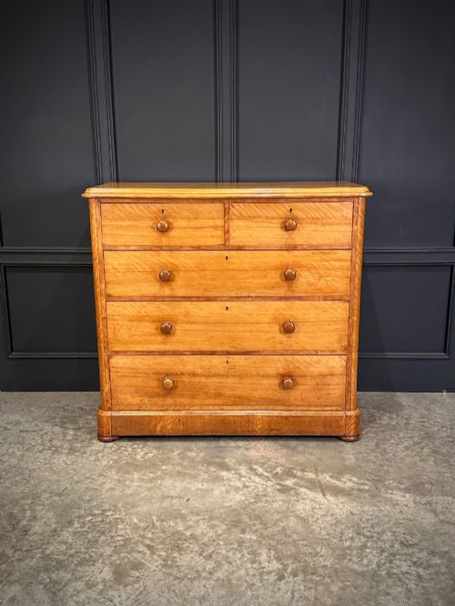 VICTORIAN SATINWOOD CHEST OF DRAWERS - ADDITIONAL PHOTO 3