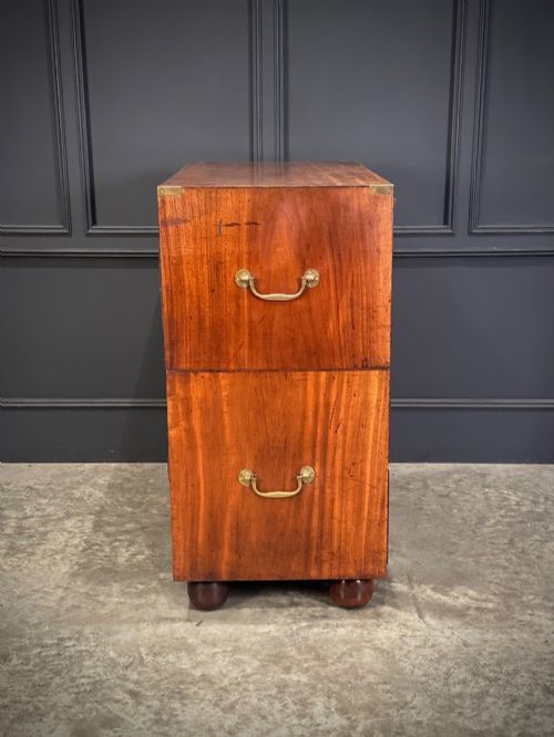 VICTORIAN MAHOGANY MILITARY CAMPAIGN CHEST - ADDITIONAL PHOTO 10