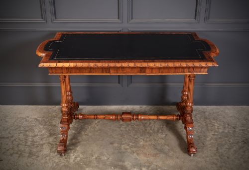 CARVED WALNUT LIBRARY TABLE - ADDITIONAL PHOTO 3