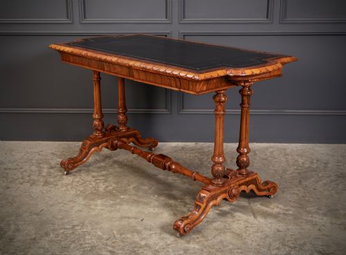 CARVED WALNUT LIBRARY TABLE - ADDITIONAL PHOTO 6