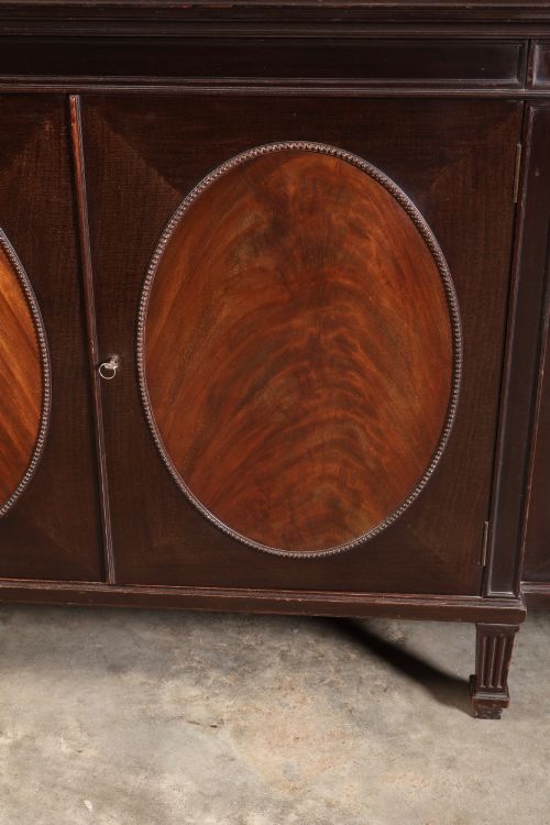 LARGE MAHOGANY BREAKFRONT GLAZED BOOKCASE - ADDITIONAL PHOTO 4