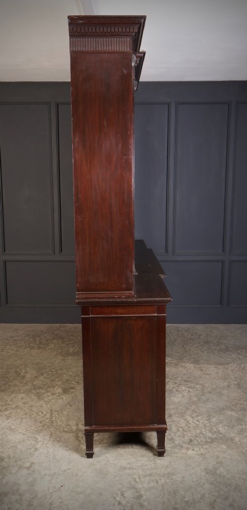LARGE MAHOGANY BREAKFRONT GLAZED BOOKCASE - ADDITIONAL PHOTO 8