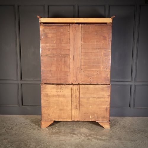 GEORGIAN MARQUETRY INLAID MAHOGANY LINEN PRESS - ADDITIONAL PHOTO 8