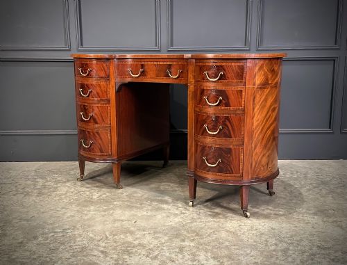 EDWARDIAN MAHOGANY KIDNEY SHAPED DESK - ADDITIONAL PHOTO 11