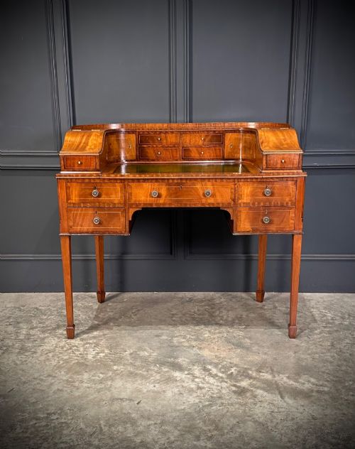 INLAID MAHOGANY CARLTON HOUSE DESK - ADDITIONAL PHOTO 3