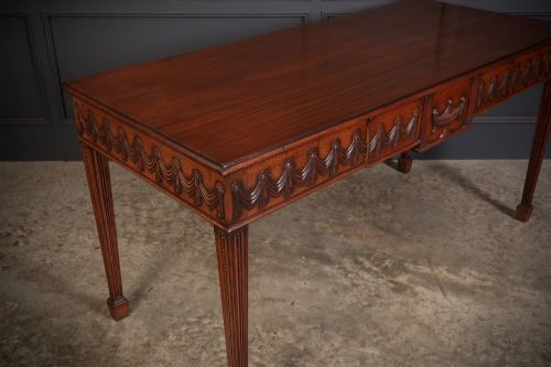 LARGE SHERATON STYLE MAHOGANY SERVING TABLE - ADDITIONAL PHOTO 2