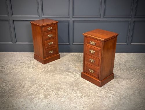 PAIR OF VICTORIAN WALNUT BEDSIDE CHESTS - ADDITIONAL PHOTO 1