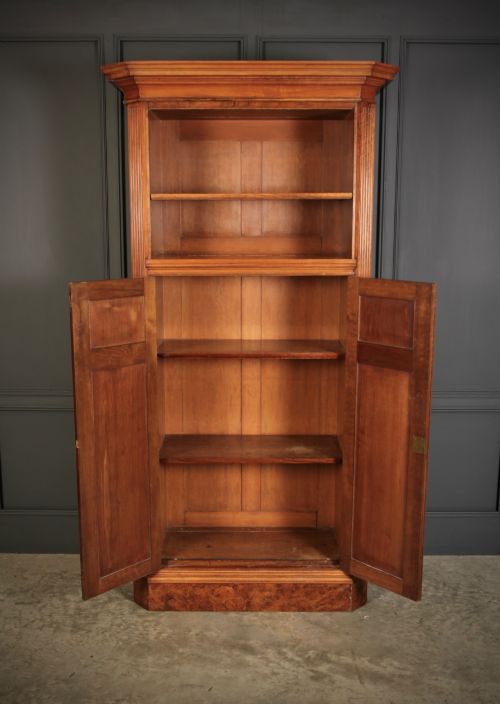 VICTORIAN BURR WALNUT OFFICE BOOKCASE - ADDITIONAL PHOTO 7