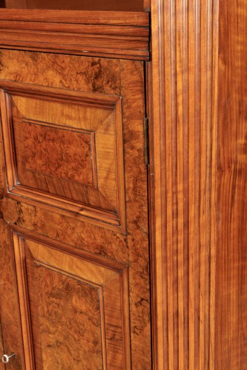 VICTORIAN BURR WALNUT OFFICE BOOKCASE - ADDITIONAL PHOTO 10