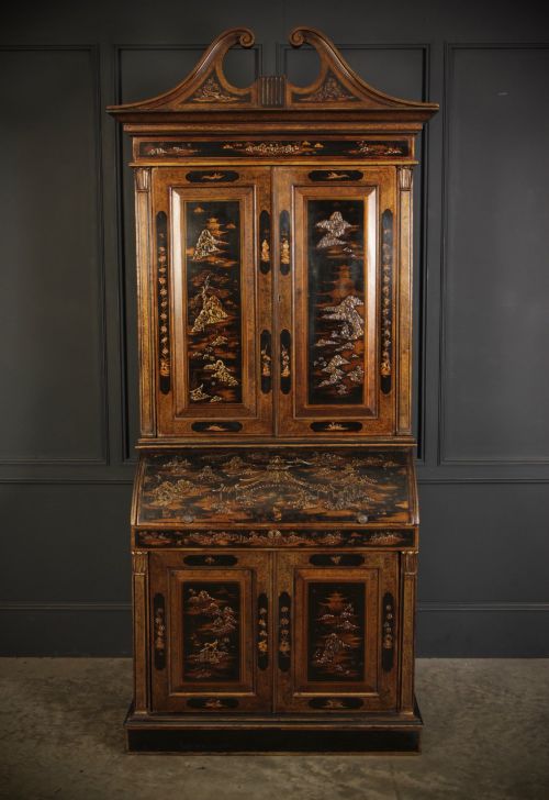 fig 1. 19th Century Chinoiserie Bureau Bookcase