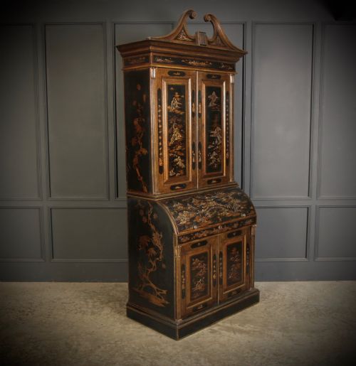 19th Century Chinoiserie Bureau Bookcase