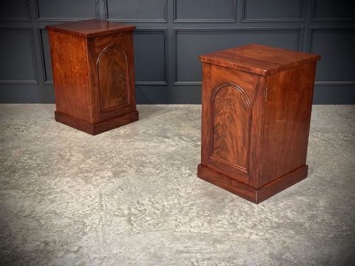 Pair of Large Flame Mahogany Bedside Cabinets