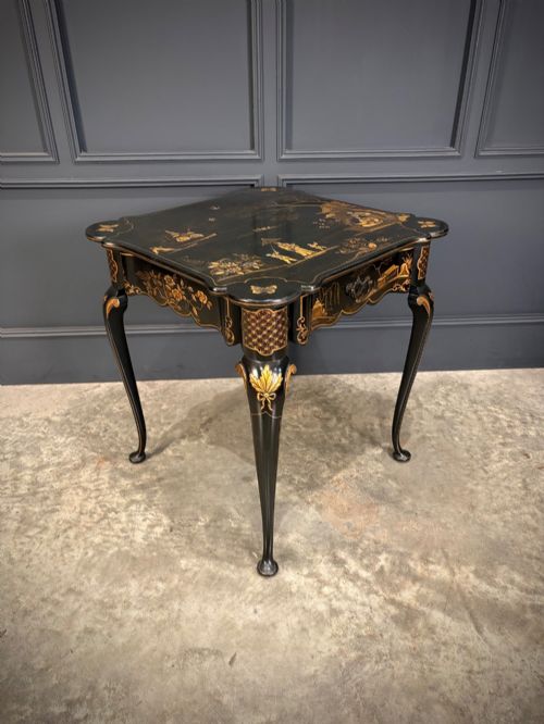 Black Lacquered Chinoiserie Occasional Table