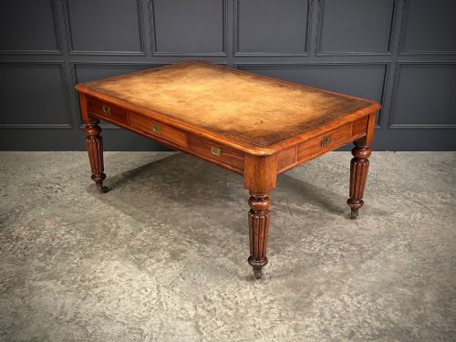 Large Victorian Mahogany Partners Writing Table