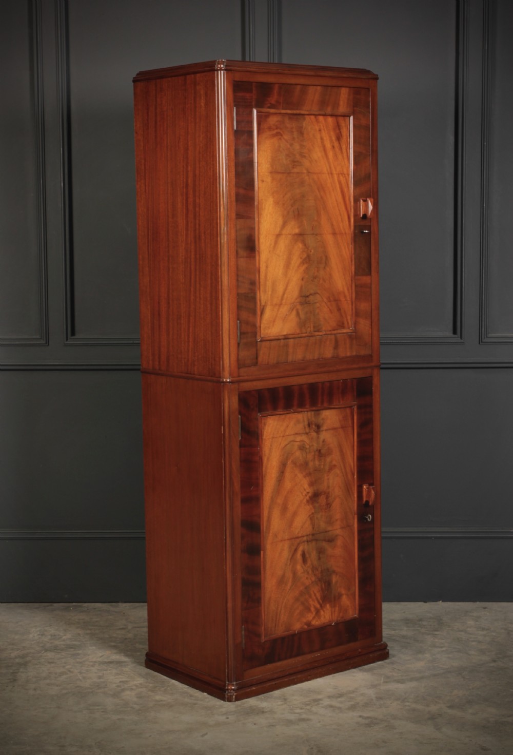 Tall Slim Mahogany Music Cabinet