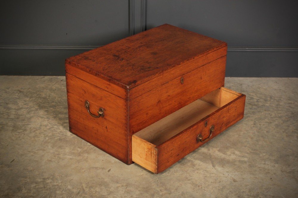 19th Century Oak Mule Trunk View II