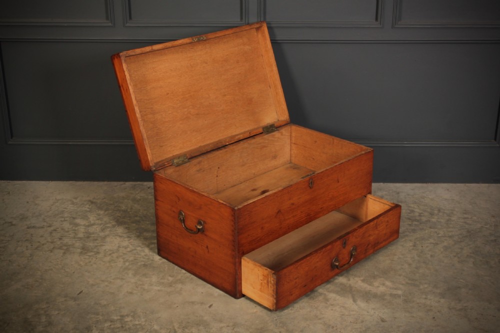 19th Century Oak Mule Trunk View IV