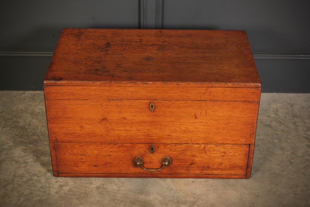 19th Century Oak Mule Trunk View V