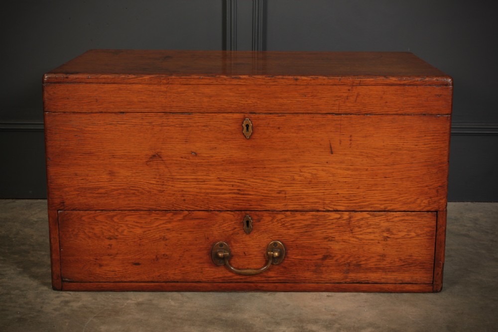 19th Century Oak Mule Trunk View VI