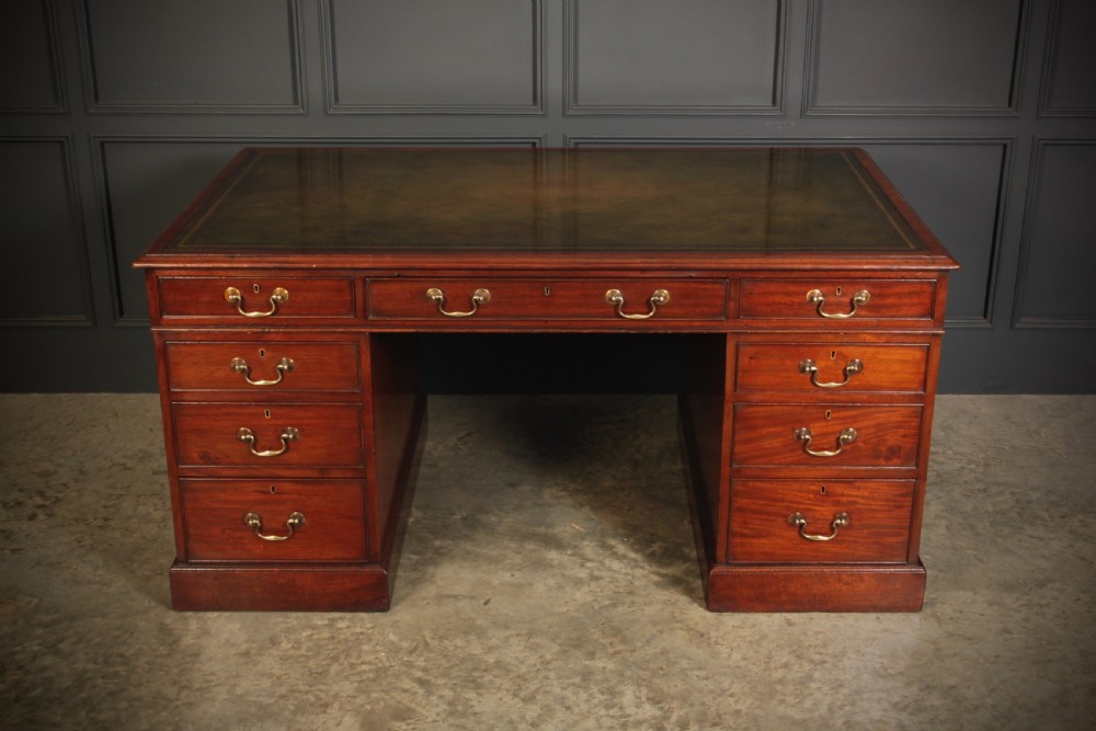 19th Century Mahogany Partners Desk View III