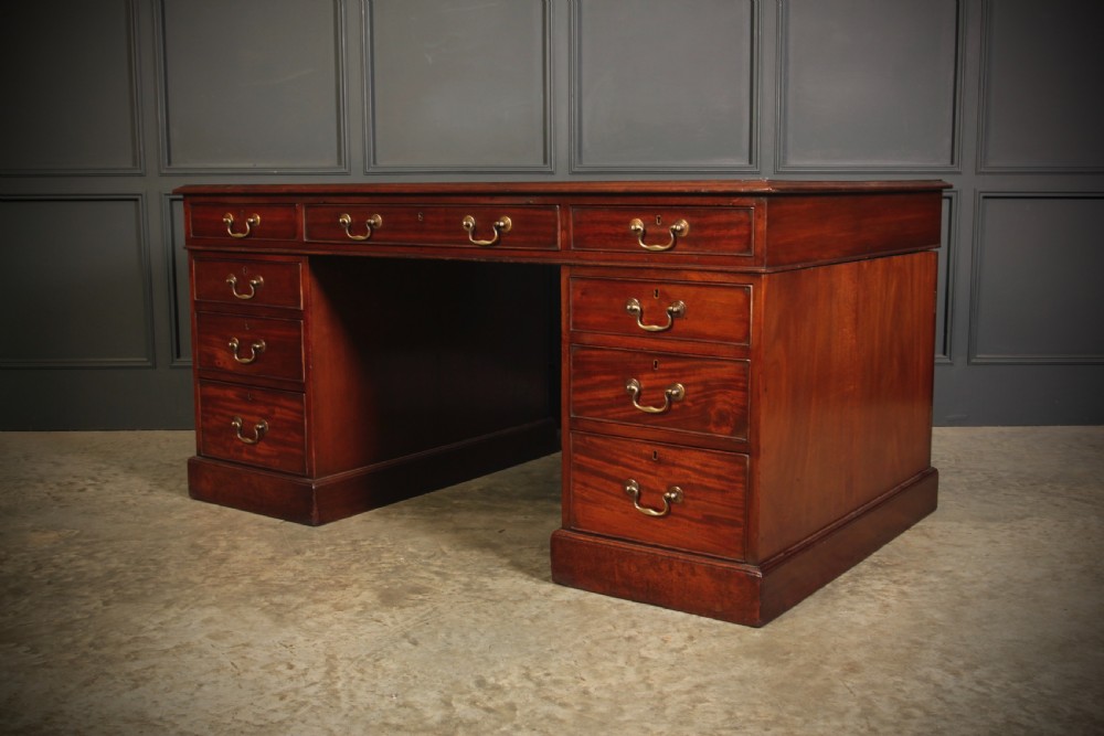 19th Century Mahogany Partners Desk View V