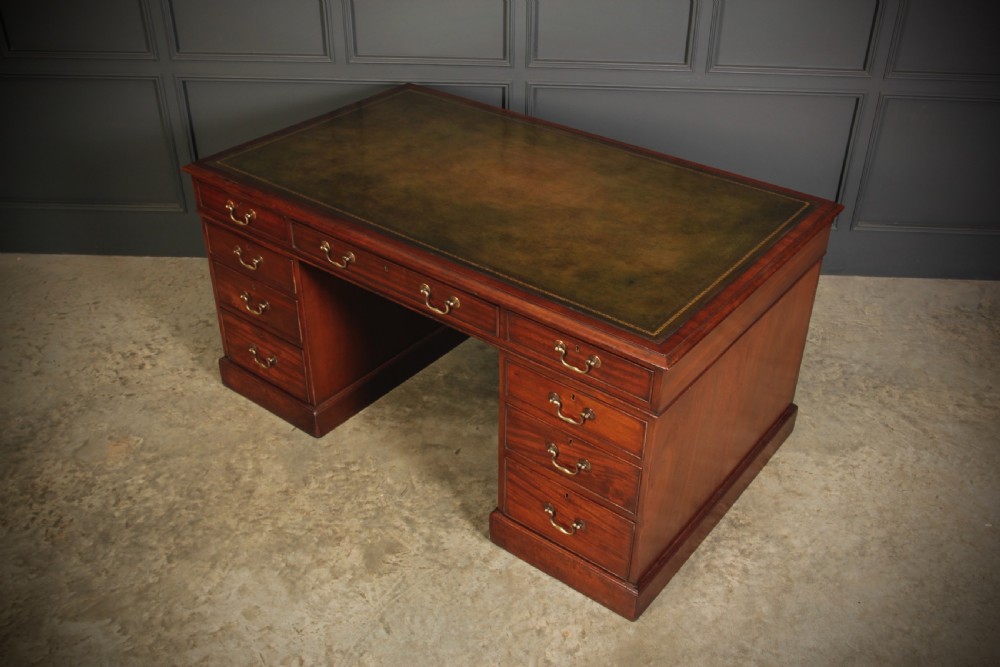 19th Century Mahogany Partners Desk View VII