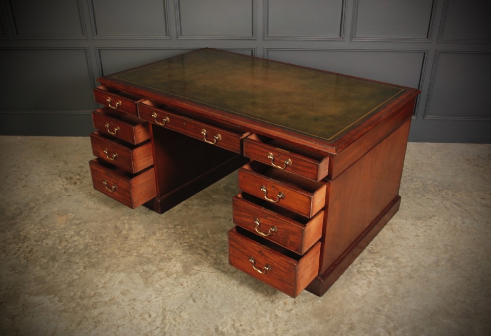19th Century Mahogany Partners Desk View VIII