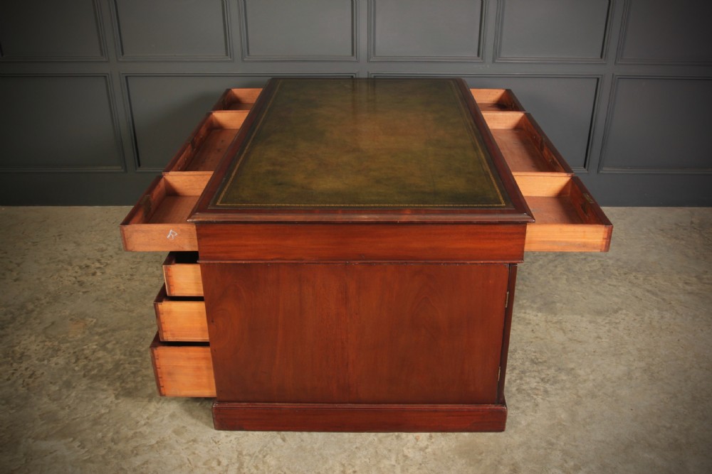 19th Century Mahogany Partners Desk View IX