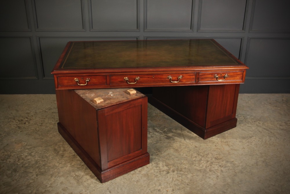 19th Century Mahogany Partners Desk View XV