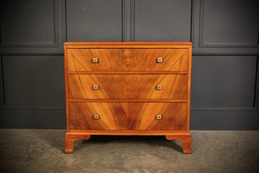 Walnut Art Deco Chest of Drawers by Waring & Gillow View V