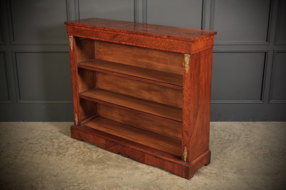 Victorian Inlaid Walnut Open Bookcase View VII