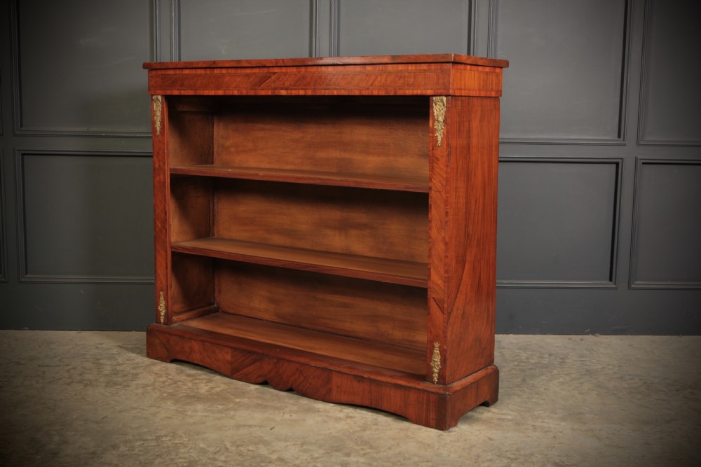 Victorian Inlaid Walnut Open Bookcase View VIII