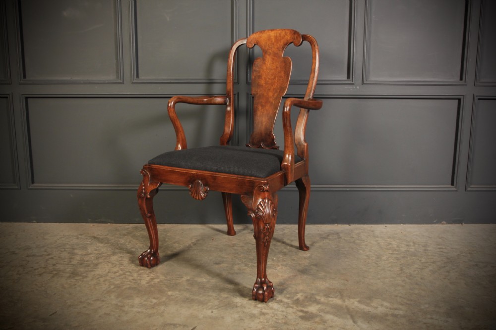 Superb Pair of Queen Anne Style Walnut Chairs  View IX